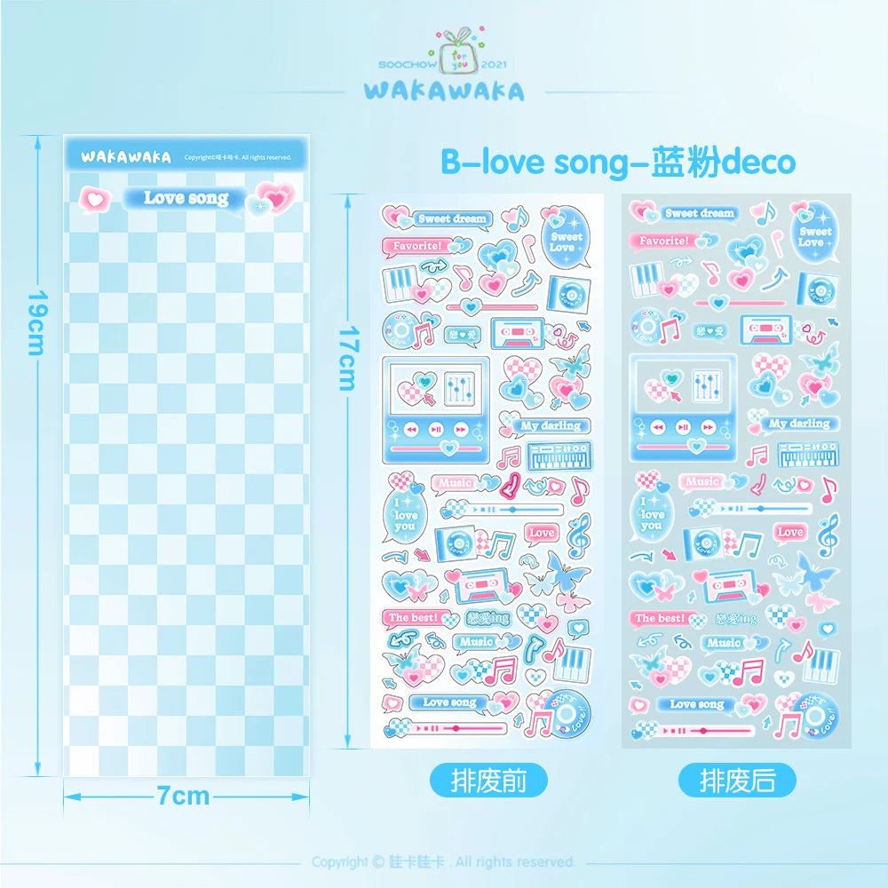 SCRAPBOOK Music Decorative STICKER Korean DIY Phone Luggage Motorcycle Laptop Flakes Idol Card Deco Sticker