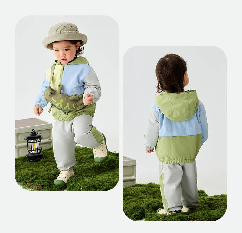 Mini Bala Unisex Kids Outdoor Long Sleeve Set 2025 New Full Comfortable Hooded Top-and-Long Trousers