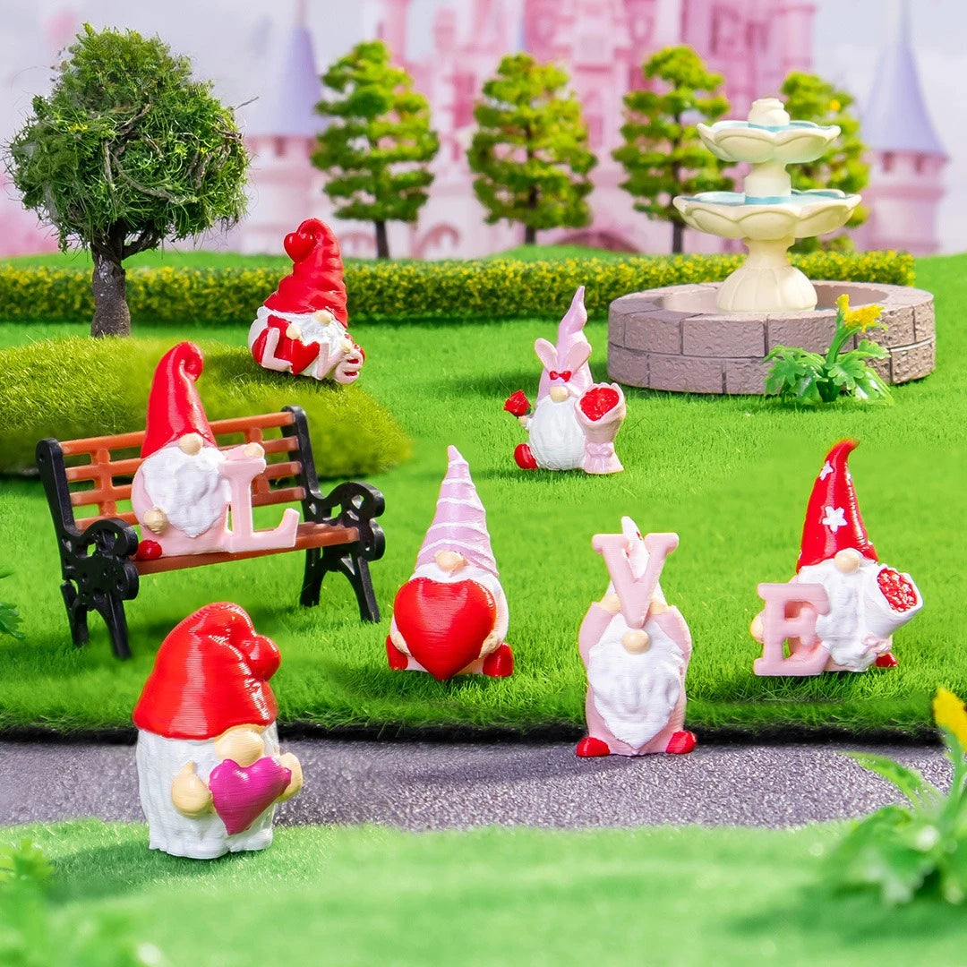 10/20/50pcs Mini Heart Love Dwarf Doll Figurine Miniature Gnome Garden Fairy Landscape Crafts Desktop Valentine's Day Ornament