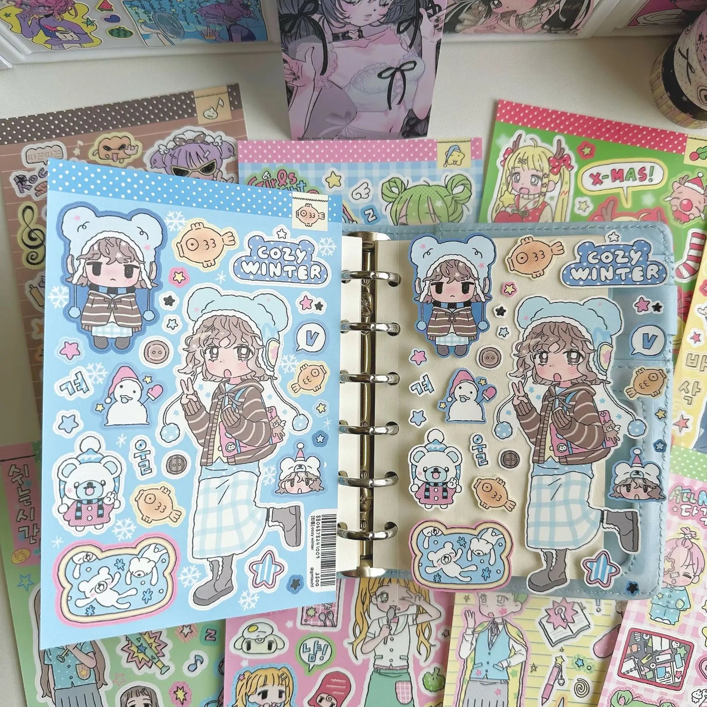 Cute Korean Stickers Cute Girl Cartoon Character Stickers Hand Account Planner Diary Scrapbook Stationery DIY Decorative Sticker