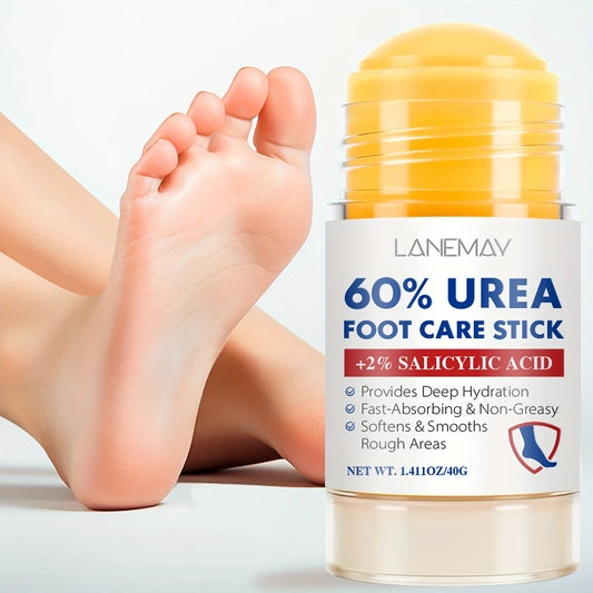 60% Urea Foot Care Stick - Deep Hydration for Dry Cracked Heels,Salicylic Acid & Antioxidants for Rough Light Beige Removal