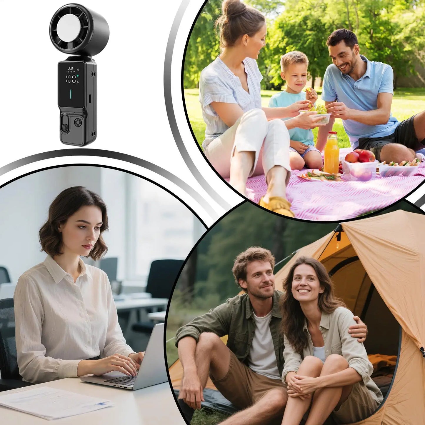 Portable Fan Adjustable 100 Speeds Foldable Lightweight Rechargeable Small Handheld Fan For Men Women Kids Adults Backpacking