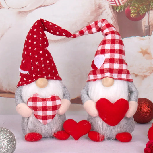 1 Love Rudolf Faceless Elderly Couple Doll Window Display Mother Valentine's Day Decoration Gift