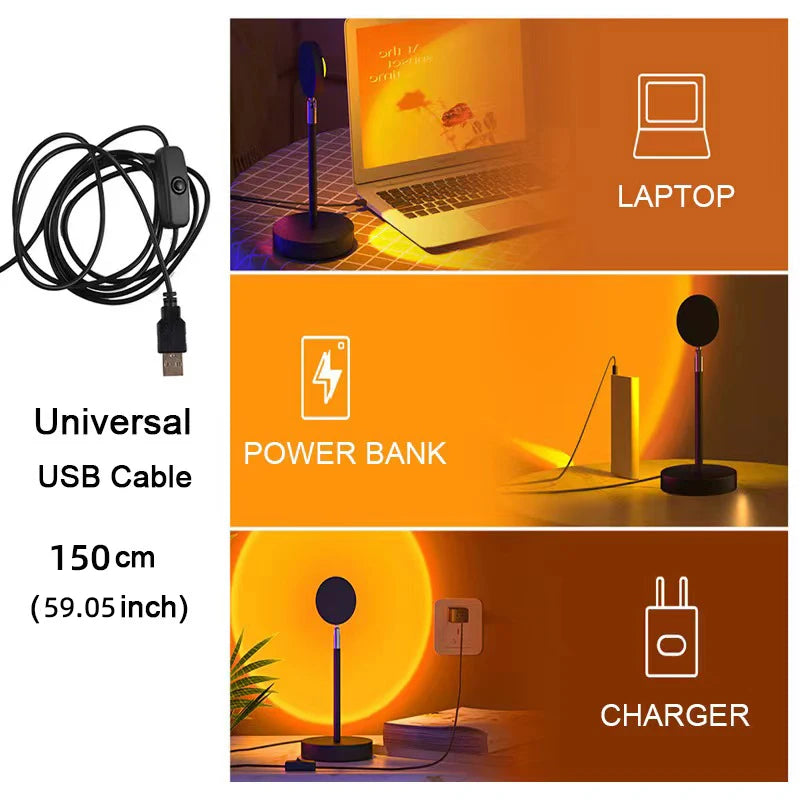 USB 5V Tuya Smart Sunset Lamp Night Light Sunset Projector Smart Life APP Remote Led Lights Room Decoration Photography  Gift