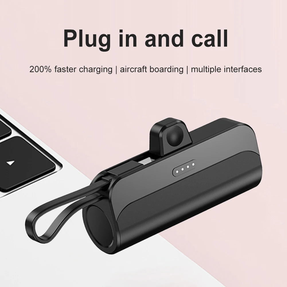 Wireless Power Bank 5000mAh Large Capacity External Battery Pack Portable Charger Plug and Play Convenient for Home Travel
