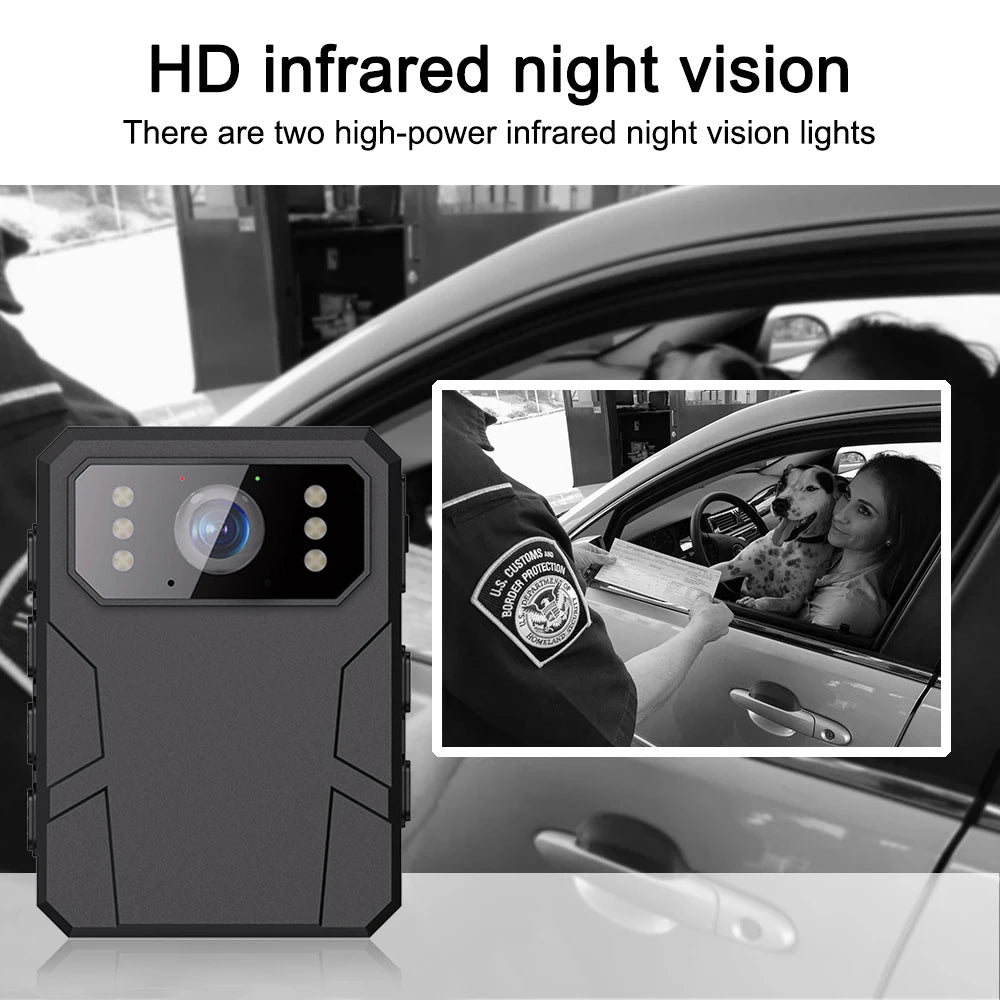 1080P 4K Camera Outdoor Law Enforcement Recorder Mini Camera With High-Definition Screen, High-Definition Black Bodycam