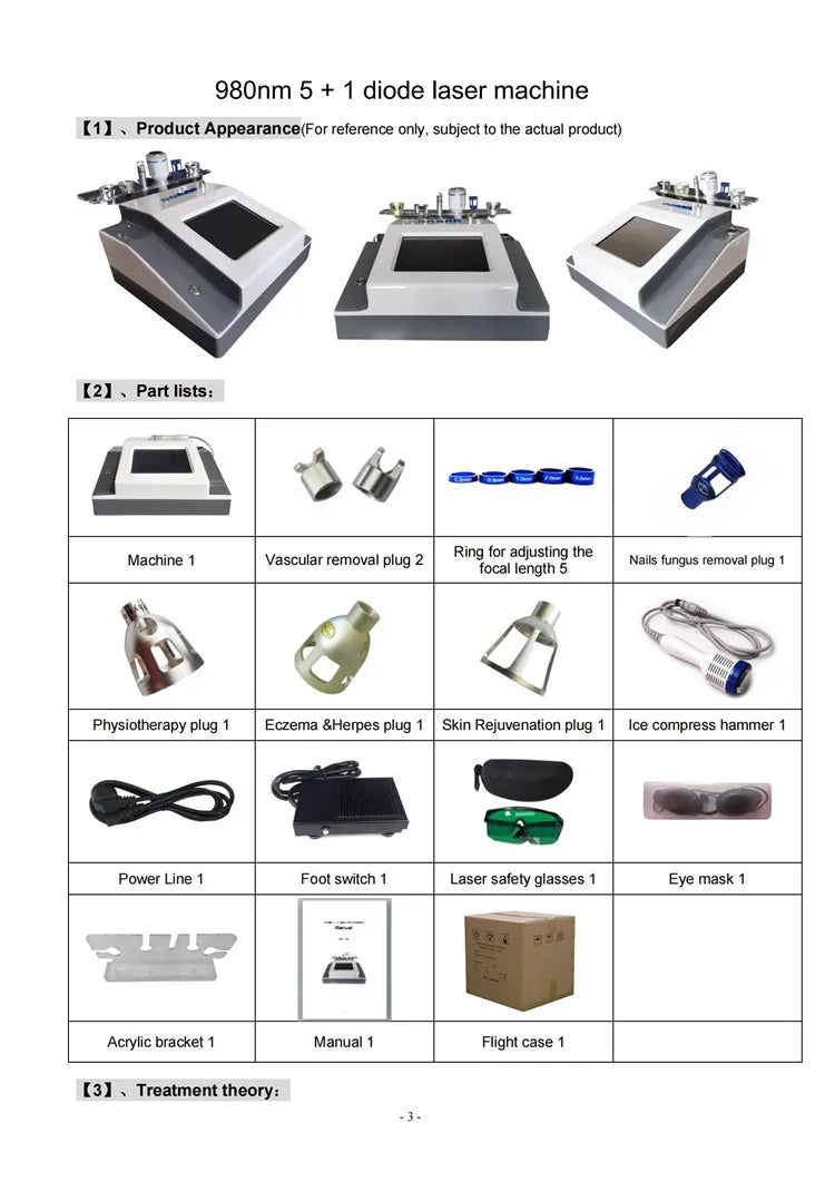 980Nm Laser Diode Vascular Spider Varicose Vein Removal Machine Treatment Fungi Physiotherapy