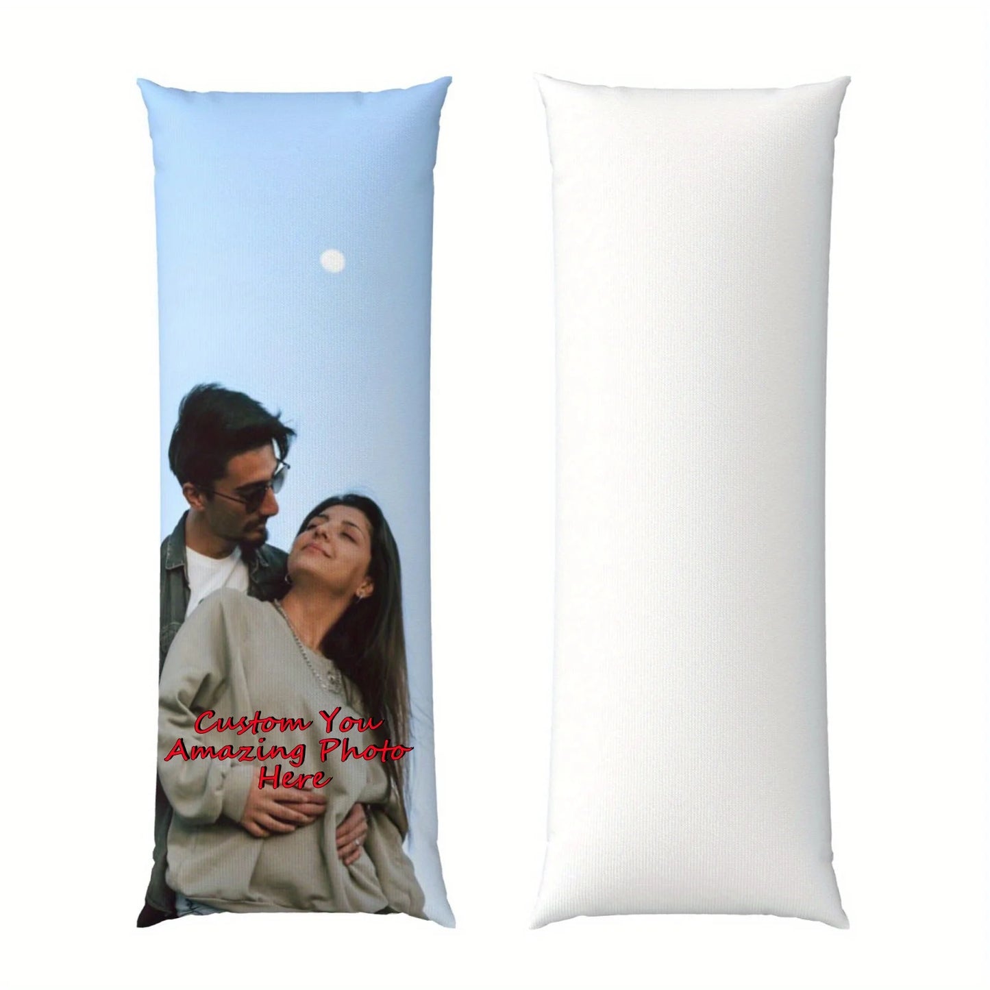 Customize 1 photo pillow cover, personalized 50.8x137.16cm, made of polyester material, modern style, printed zipper design, was