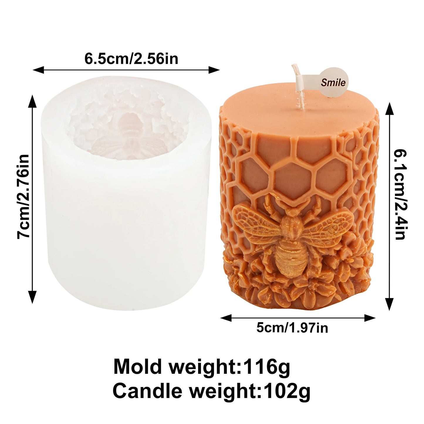 3D Honeycomb Silicone Mold Creative DIY Candle Making Tool Home Decor Handmade Gift Idea for House-shaped Wax Candles