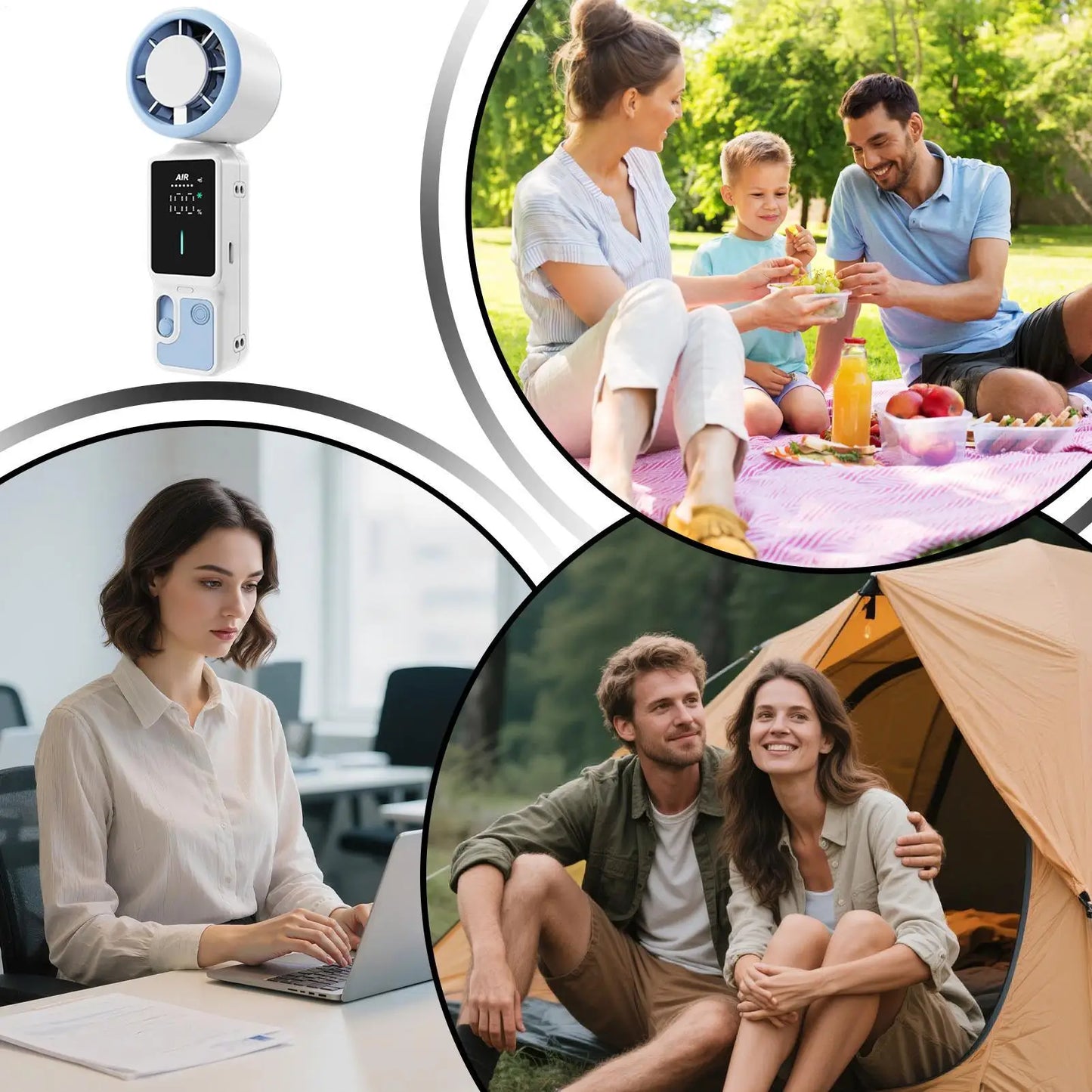 Portable Fan Adjustable 100 Speeds Foldable Lightweight Rechargeable Small Handheld Fan For Men Women Kids Adults Backpacking
