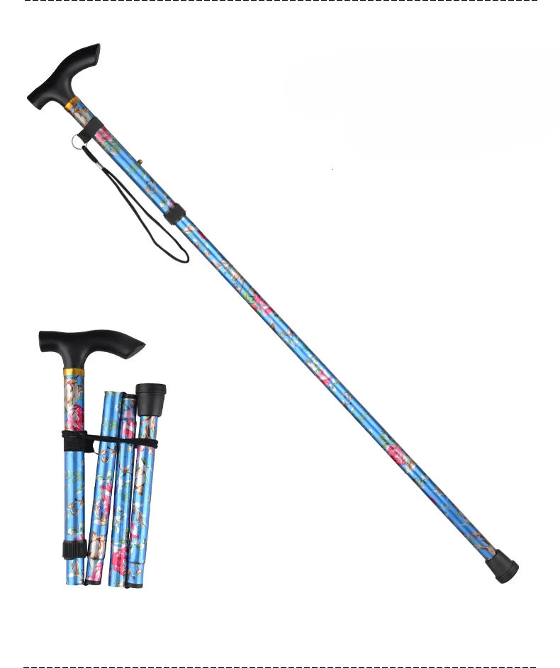 Outdoor Walking Sticks Hiking Camping Mountaineering Poles Telescopic Baton Trekking Poles Folding Cane Crutches Pole Unisex