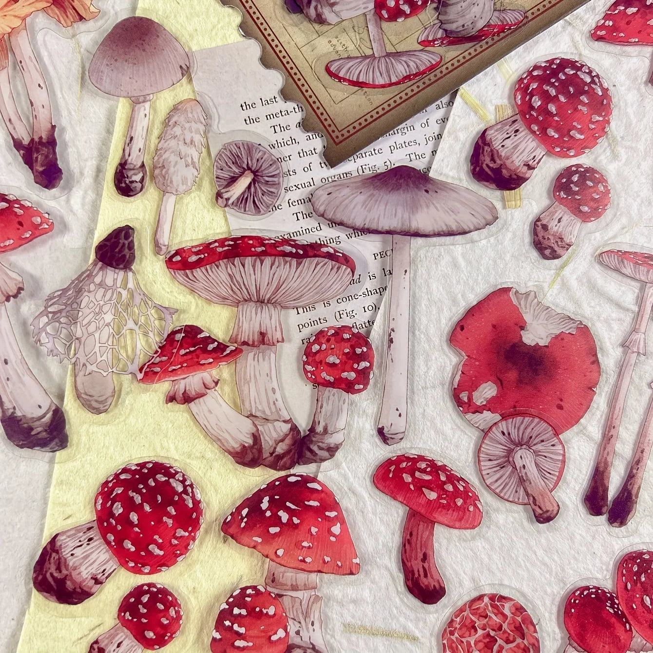 40 sheets Autumn Leaf Mushroom Theme Stickers pack Journal Diy Scrapbooking Supplies Diary Album Aesthetic Stationery Sticker