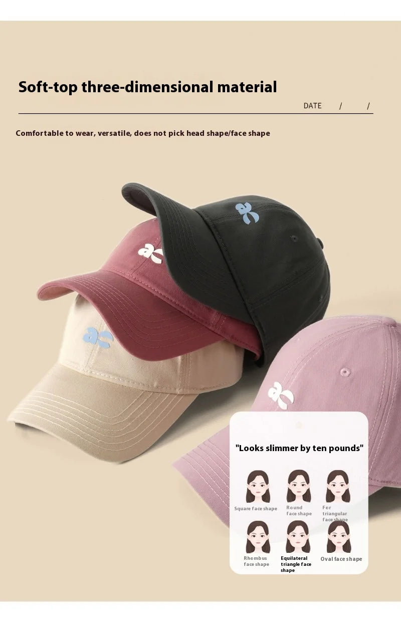 Plus Size Fashion Baseball Cap Deep Wide Brim Large Round Face Slimming Duckbill Hat Breathable Comfortable Chinese Bran
