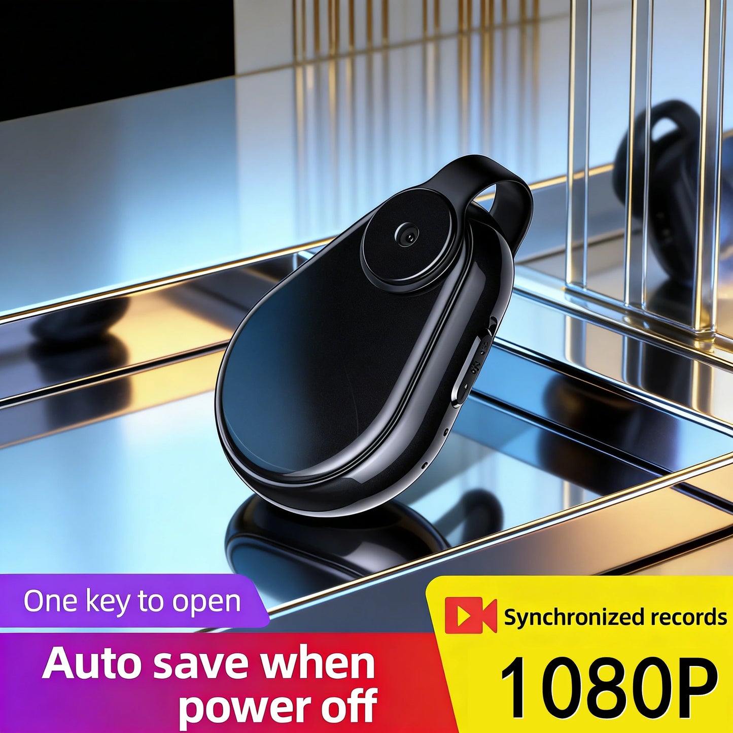 1080P Mini Body Worn Camera, One Key Record Portable Wearable Cam with Audio, Auto Save for Law Enforcement, Meeting, Travel