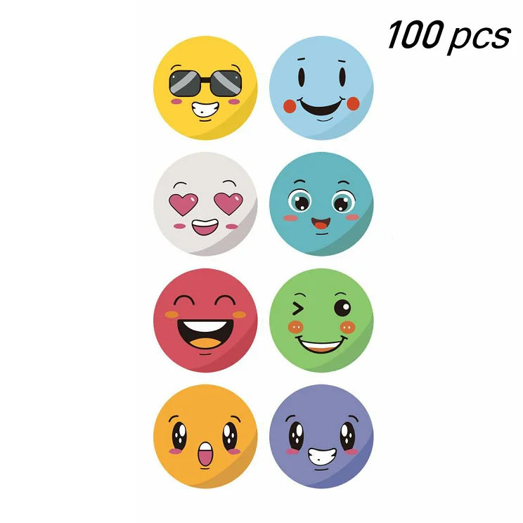 100-500pcs Teachers Reward Stickers for kids School Cute Toy Game Tag Thank You Stickers DIY Gift Sealing Label Stationery