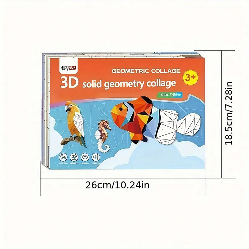 3D Animal Jigsaw Puzzle Stickers DIY Handmade Creative Collage Art Set With Self-Adhesive Paper Back To School Gifts Educational