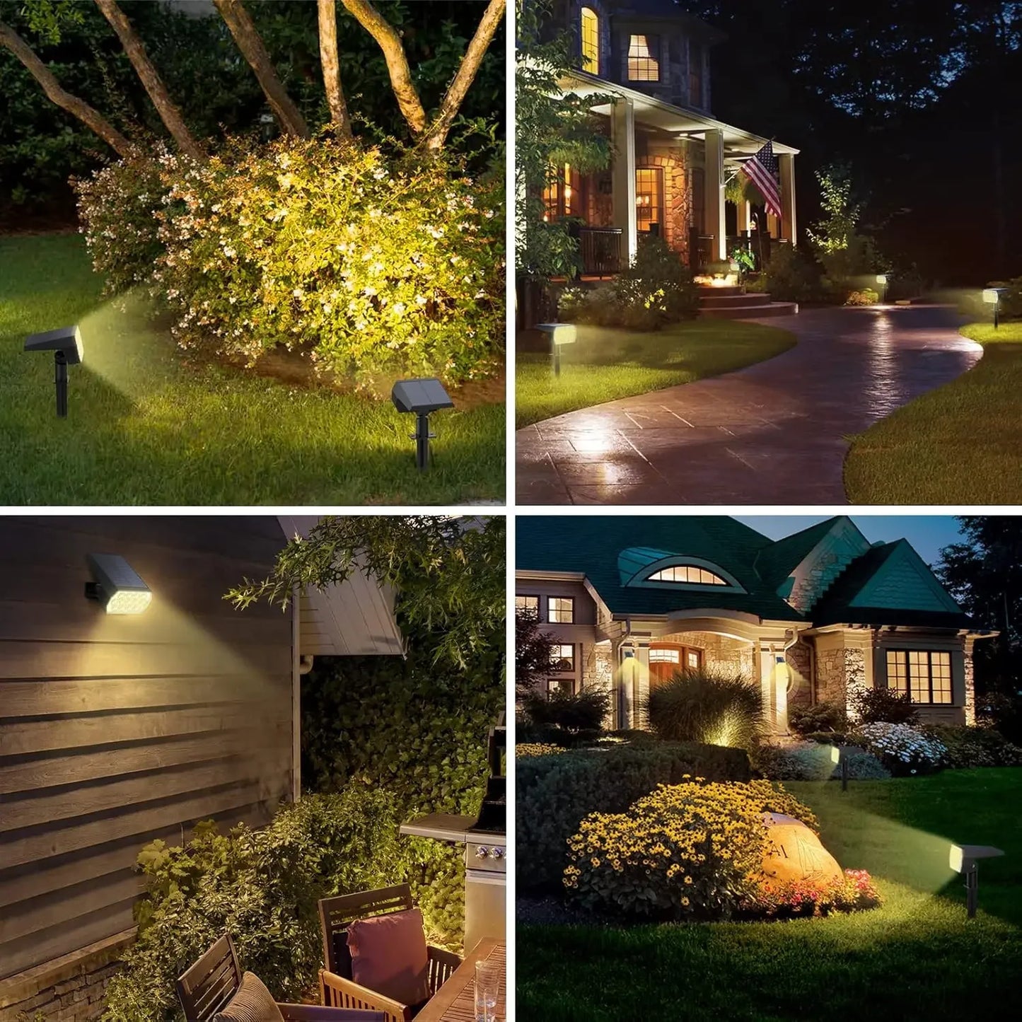 52 LED Solar Spot Lights Outdoor IP65 Waterproof with 3 Modes Landscape Lighting for Walkway Yard Garden