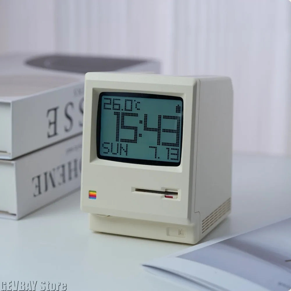 Maclock Retro Alarm Clock Creative Wake Up Artifact Students Desktop Decor Electronic Clock Computer Keyboard Accessories Gift