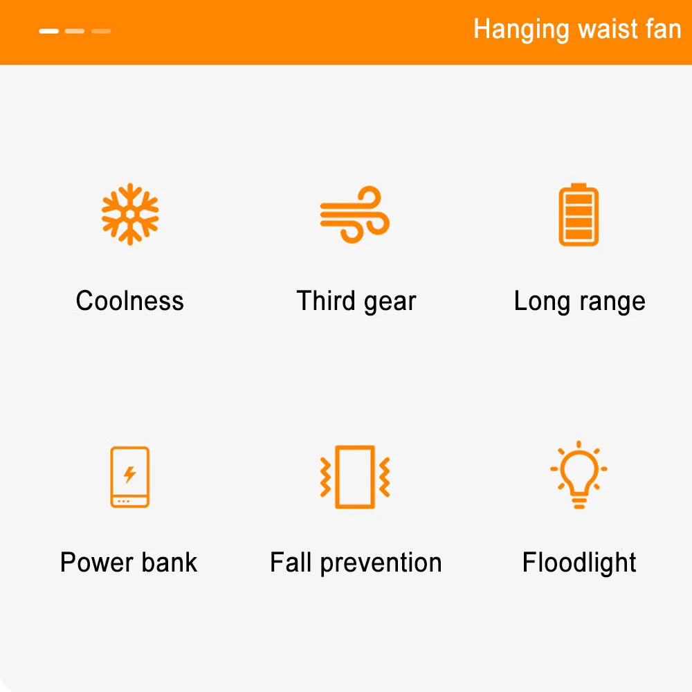 5000Mah Waist Fan Portable Hanging Neck Fan Wearable Shirt Fan With 3 Speed Personal Cool Clip Belt Fan For Outdoor Travel