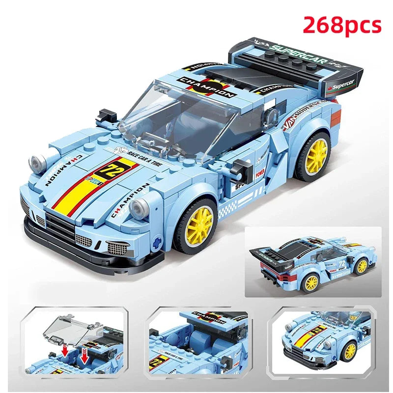 City Technical Vehicle Speed  Racing Car Building Blocks Courses Rennen гонки Carreras Moc DIY Model Brick Toys
