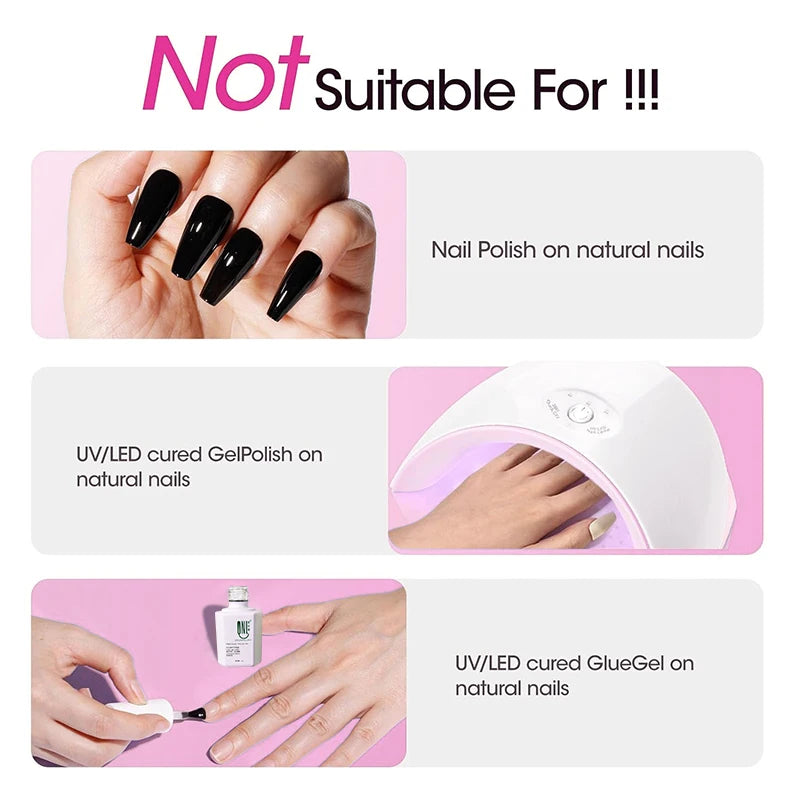 RSNAIL 100ml Nail Glue Remover for Press On Nails Solid Nail Glue Gel On Fake Nail Tips Acrylic Nail Can't Remove Gel Nail Polis