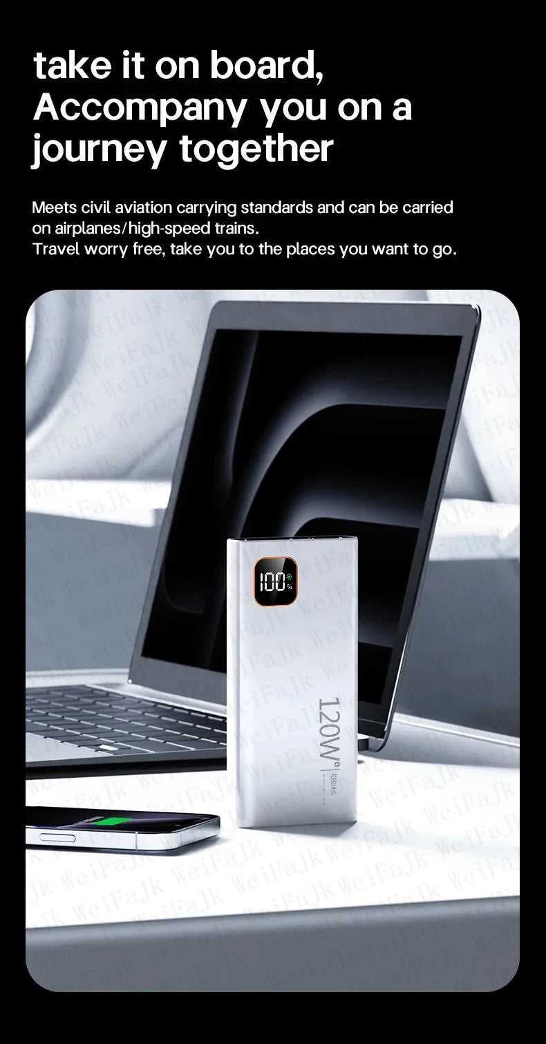 For Xiaomi Original Powerbank 50000mAh External Spare Battery Portable Charger Super Fast Charging For iPhone Android Power Bank