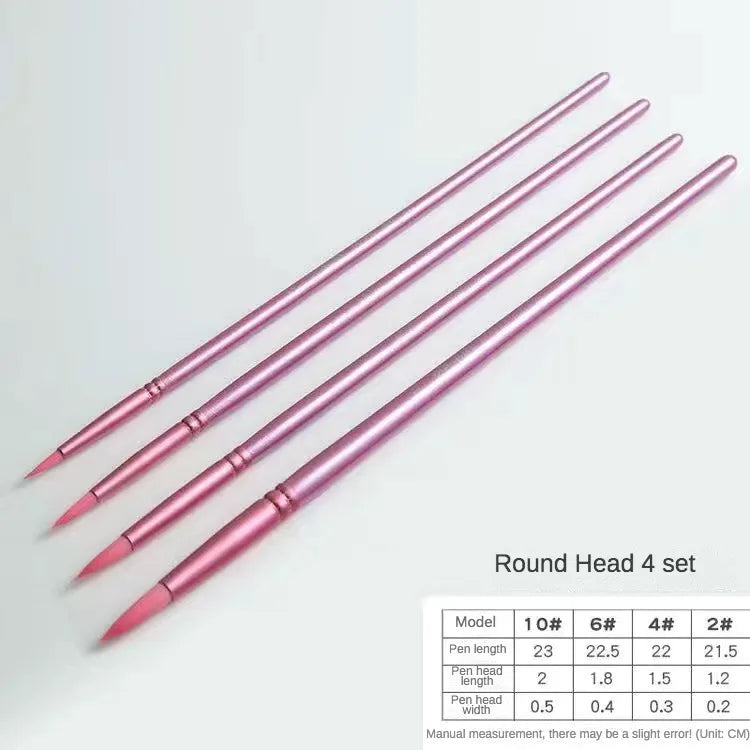 Watercolor Brush Set Pointed Round Flat Head Soft Hair Beginner's Art Student Hand Drawn Watercolor Nylon Painting Material
