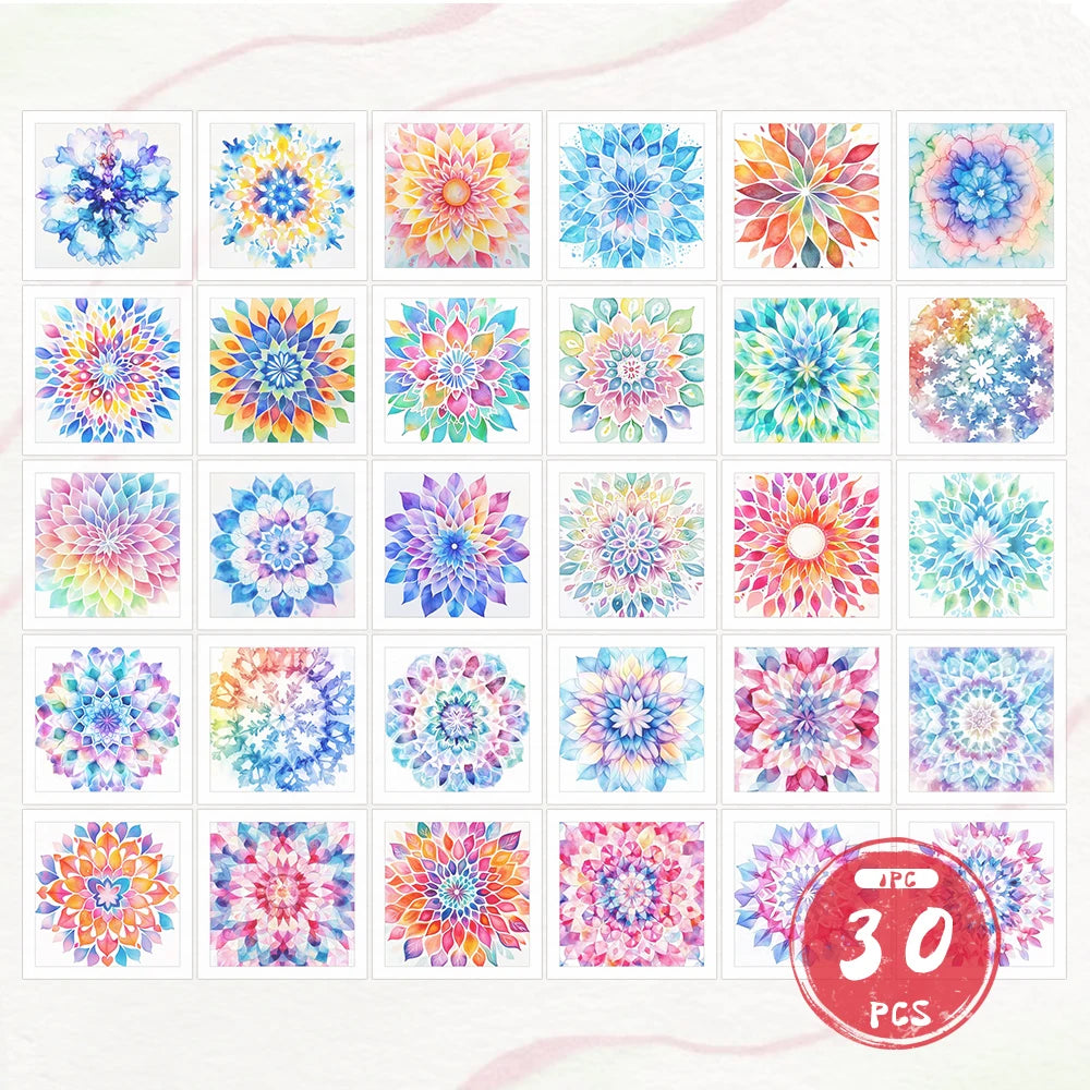 1pc Symmetrical Reverse Coloring Book,Five-Color Mandala 30 Sheets Thickened 100gsm,Relaxing Creative Line Activities,Ideal Gift