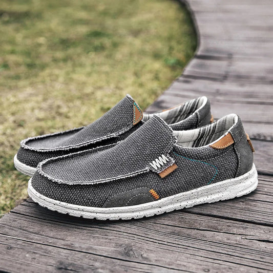 Summer Breathable Sneakers Men Canvas Shoes Slip On Loafers Men Comfty Casual Men Shoes Lightweight Flats Men Walking Zapatos