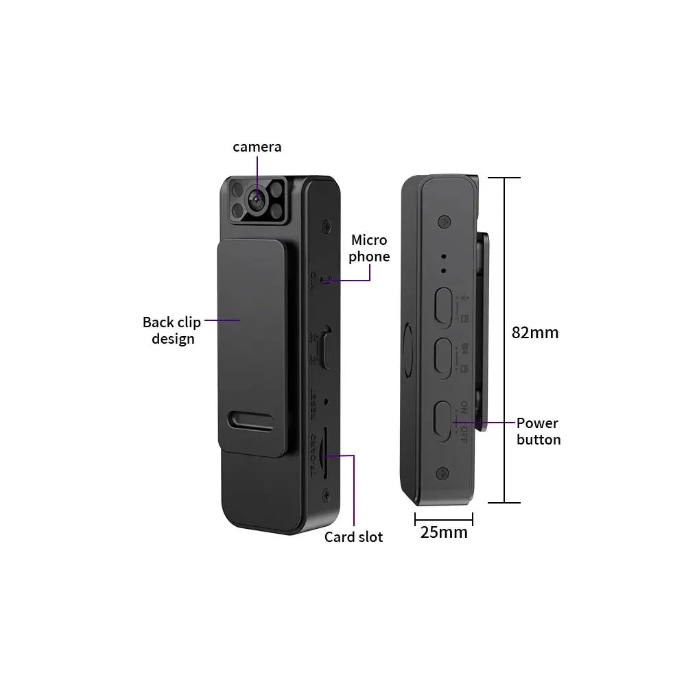 1080P Body Mini Camera Portable  Miniature Camcorder Small Digital Video Recorder Police Infrared Night Vision BodyCam