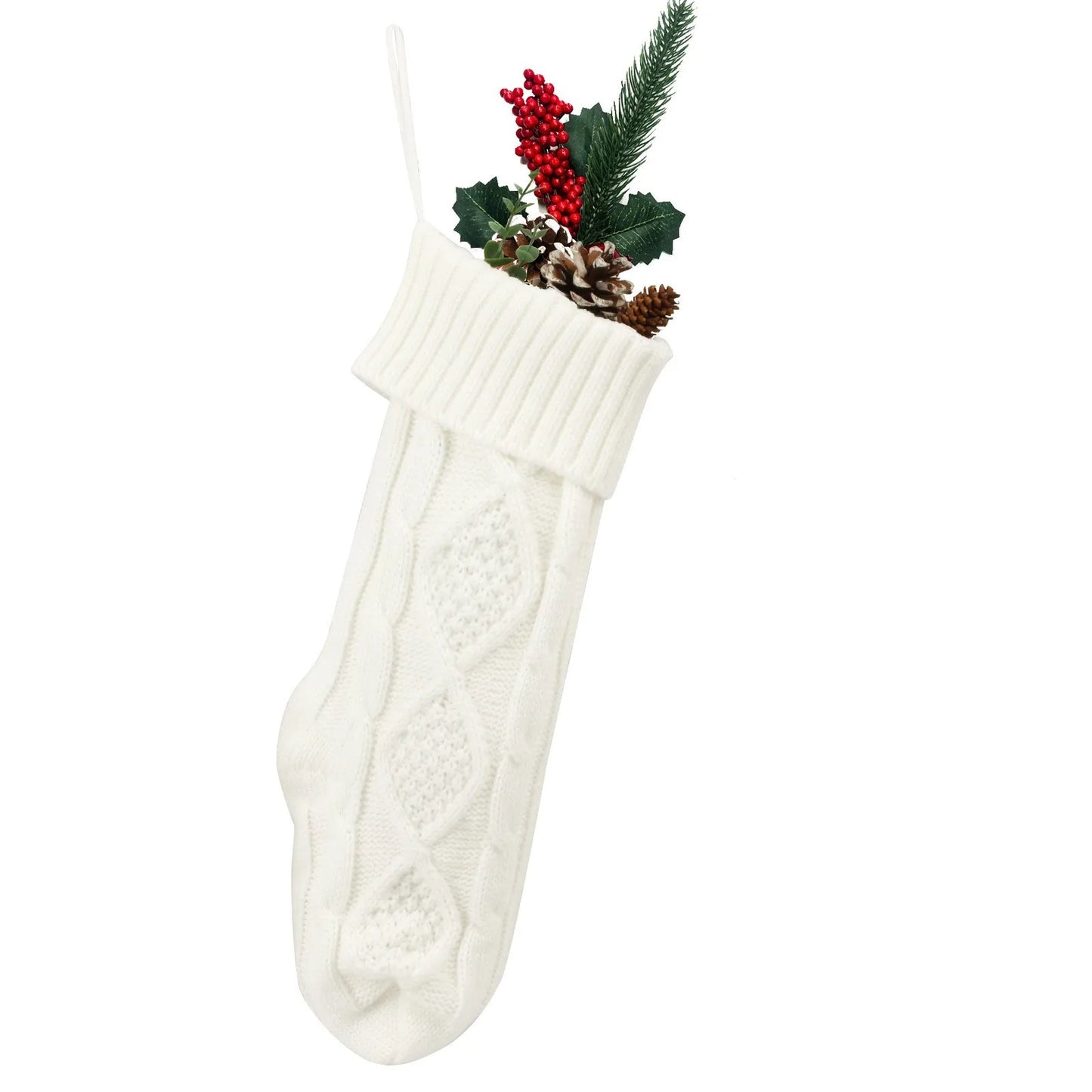 Personalized Name Knitted Christmas Stocking Custom Family Xmas Stocking for Holiday Home Decor
