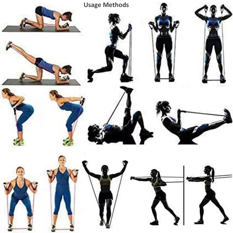 11pcs 100/150LB Resistance Bands Set, Portable Fitness Equipment,Strength Training Bands for Home Gym,Workout Excercise Band