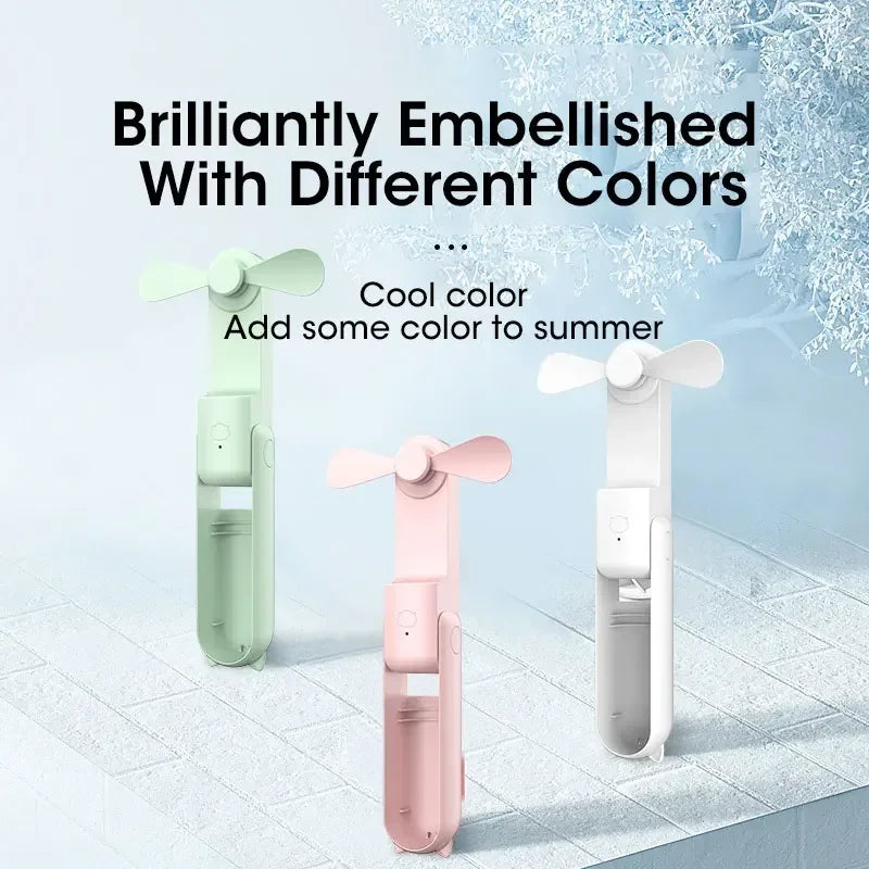 Mini Handheld Fan Type-C Charging Foldable Portable Mini Cooling 2000mAh Outdoor Rechargeable Fan Free Control High Speed Fan