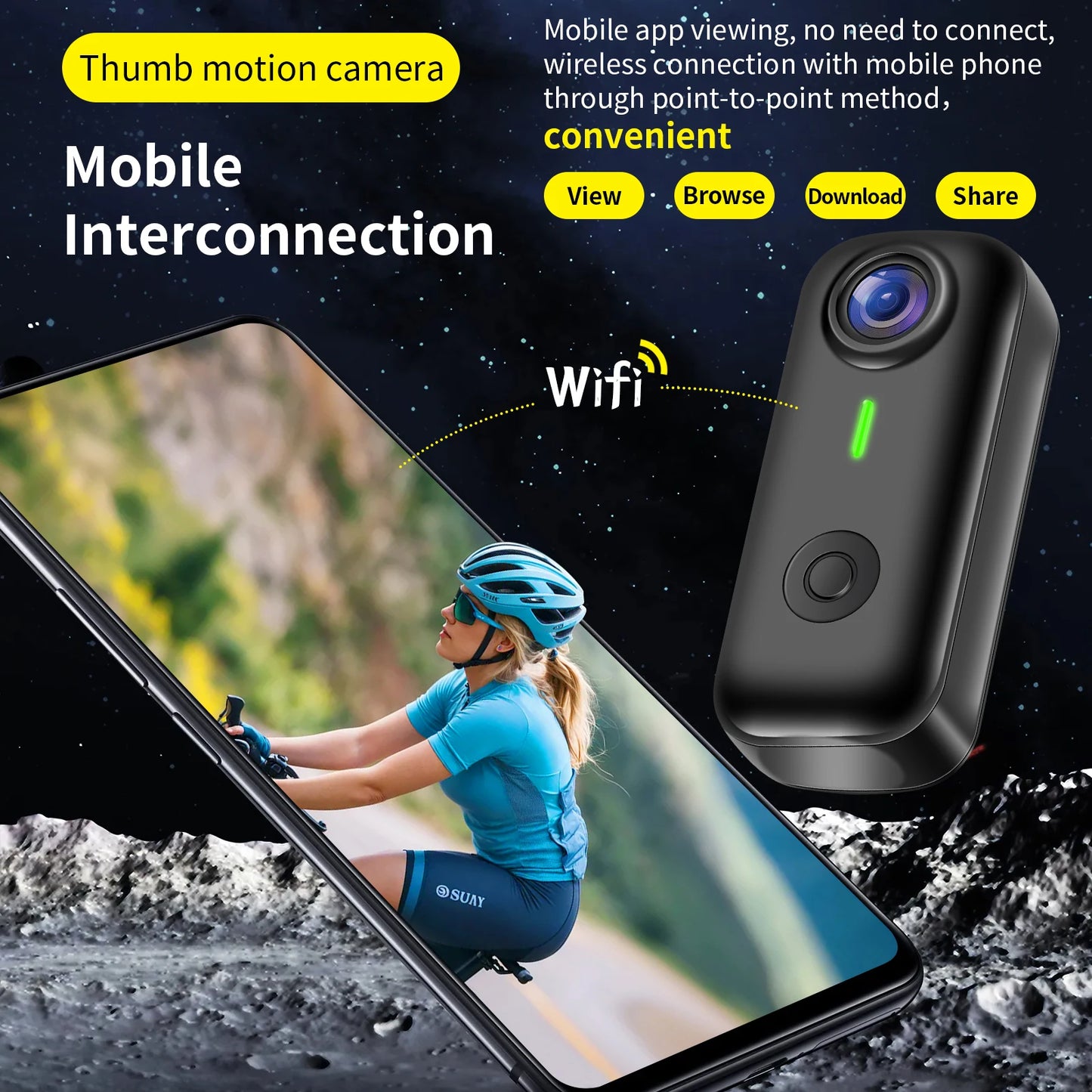 Magnetic Wearable Action Camera 1080P With WiFi And Night Vision Ultra Compact Hands Free Body Cam For Sports Cycling Outdoor