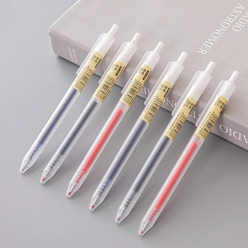 Conjunto de canetas de gel retráteis, 6/10 peças, 0.5mm, tinta preta/azulesferográfica,escrita,escritórioassinaturadenegócios