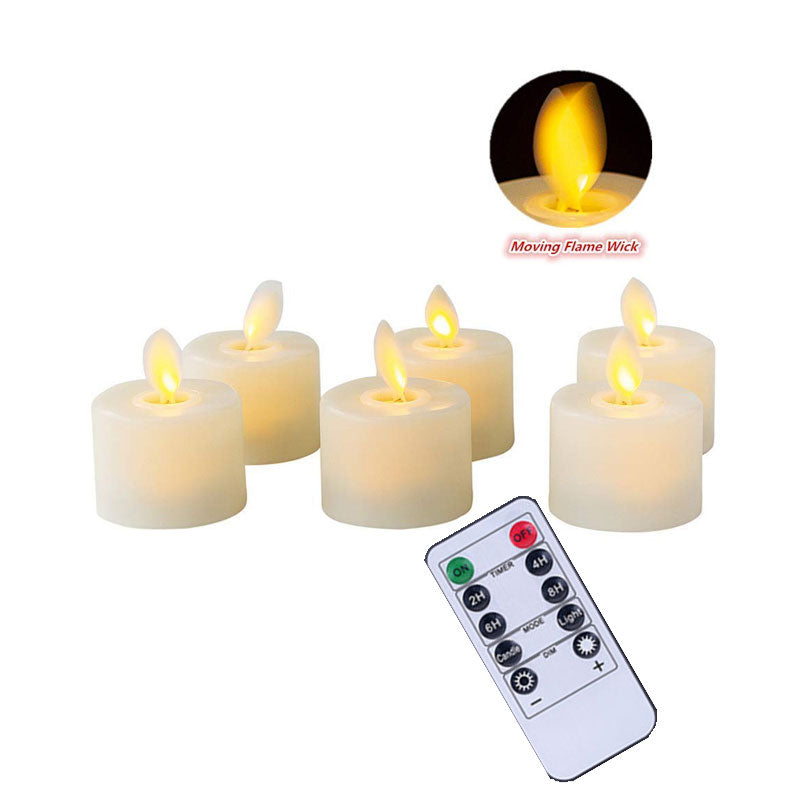 1Pcs LED Candle Light Remote Battery Operated Electric Decorative Candles Flickering Moving Wick Christmas Swing Candle Lamps