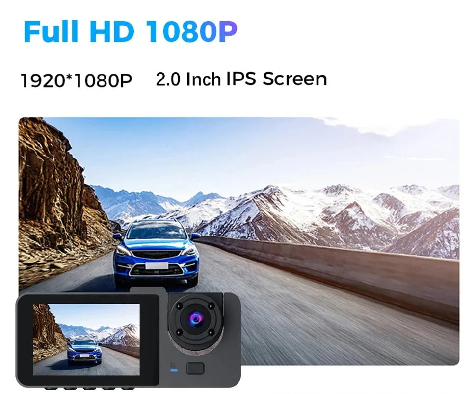 Dash Cam for Cars Camera Full HD 1080P Video Recorder Dashcam DVR Black Box Dual Lens DVR with Rear View Camera for Vehicle