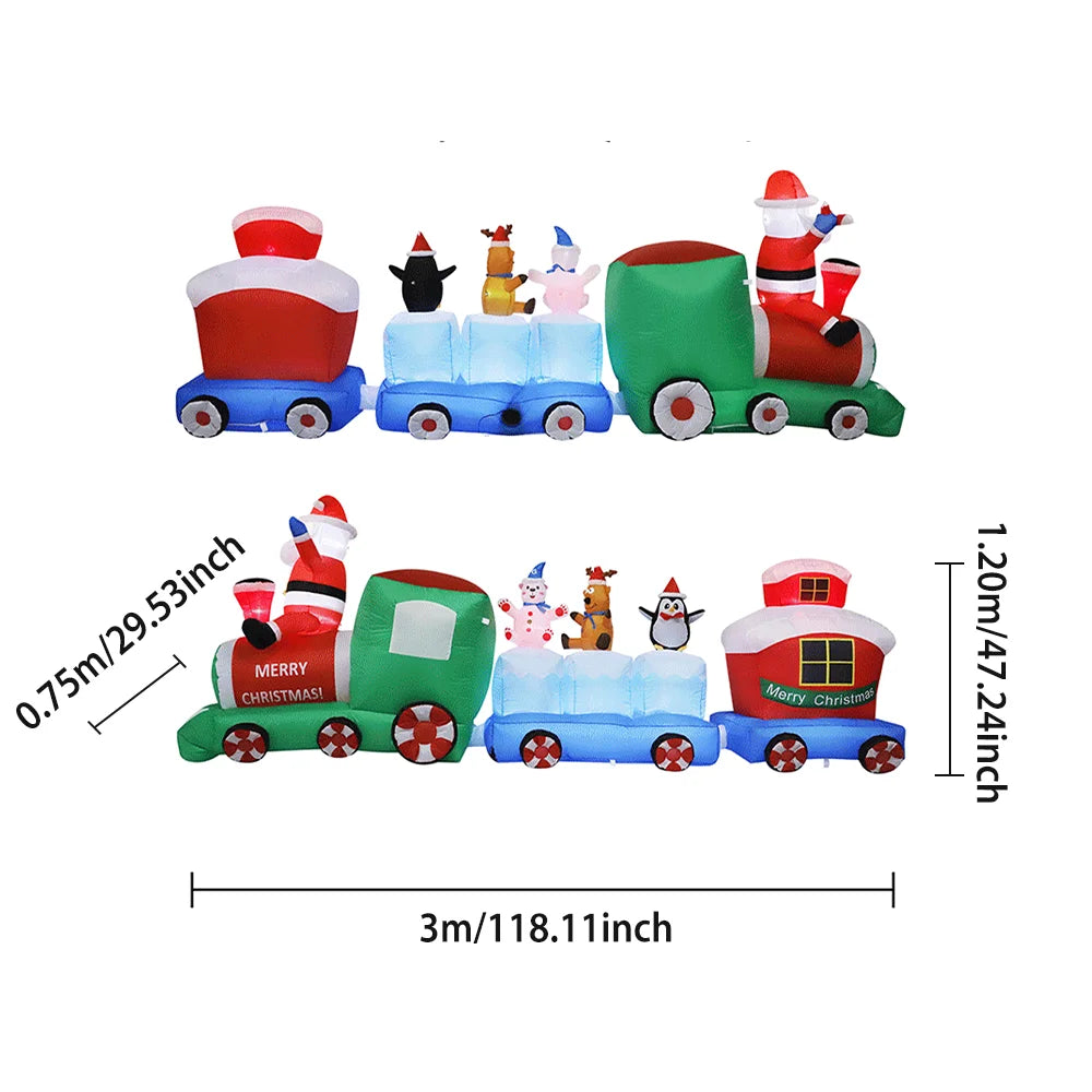 2025 Christmas inflatables Santa 240cm Glowing Santa Claus with LED Outdoor Home Cafe Decoration Party Garden Xmas Decor