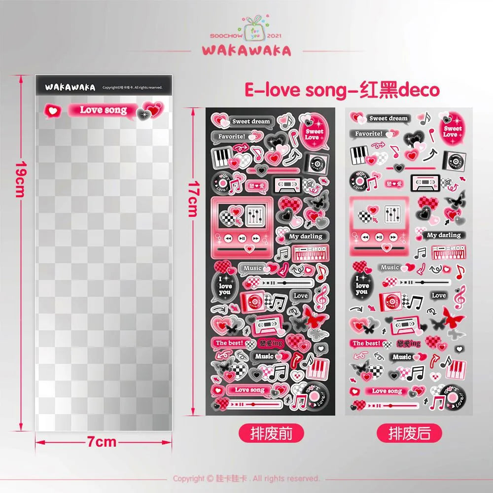 SCRAPBOOK Music Decorative STICKER Korean DIY Phone Luggage Motorcycle Laptop Flakes Idol Card Deco Sticker