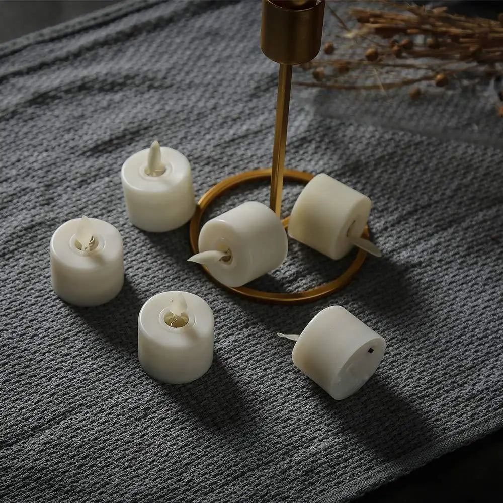 1Pcs LED Candle Light Remote Battery Operated Electric Decorative Candles Flickering Moving Wick Christmas Swing Candle Lamps