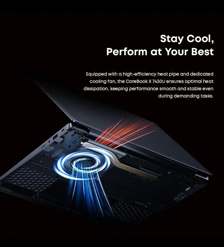 CHUWI CoreBook X Gaming Laptop AMD R5-7430U 16GB DDR4 RAM 512GB SSD 14.1 inch FHD Screen Lightweight Notebook 4.3 GHz Windows 11