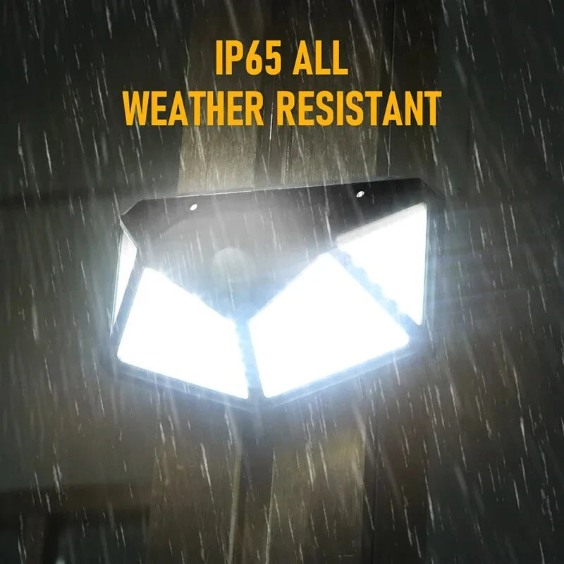 100 LED Outdoor Solar Lamp Outdoor Garden Decoration Solar LED Light Waterproof Sunlight Powered Spotlight with Motion Sensor