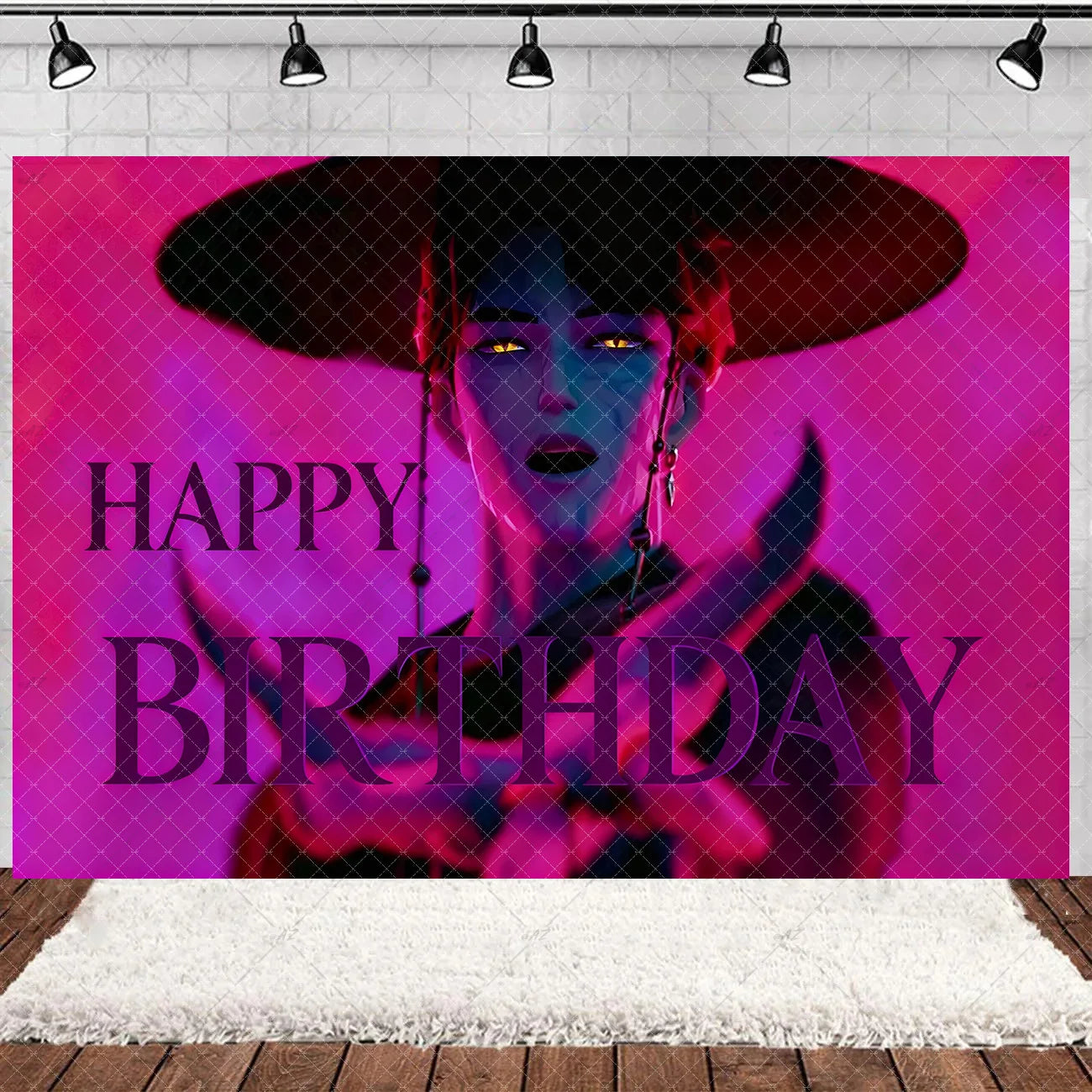 Hot KPop Girl Demon Hunters Backdrop Popular Anime Adult Children's Birthday Party Decorations Baby Shower Supplies Photo Props