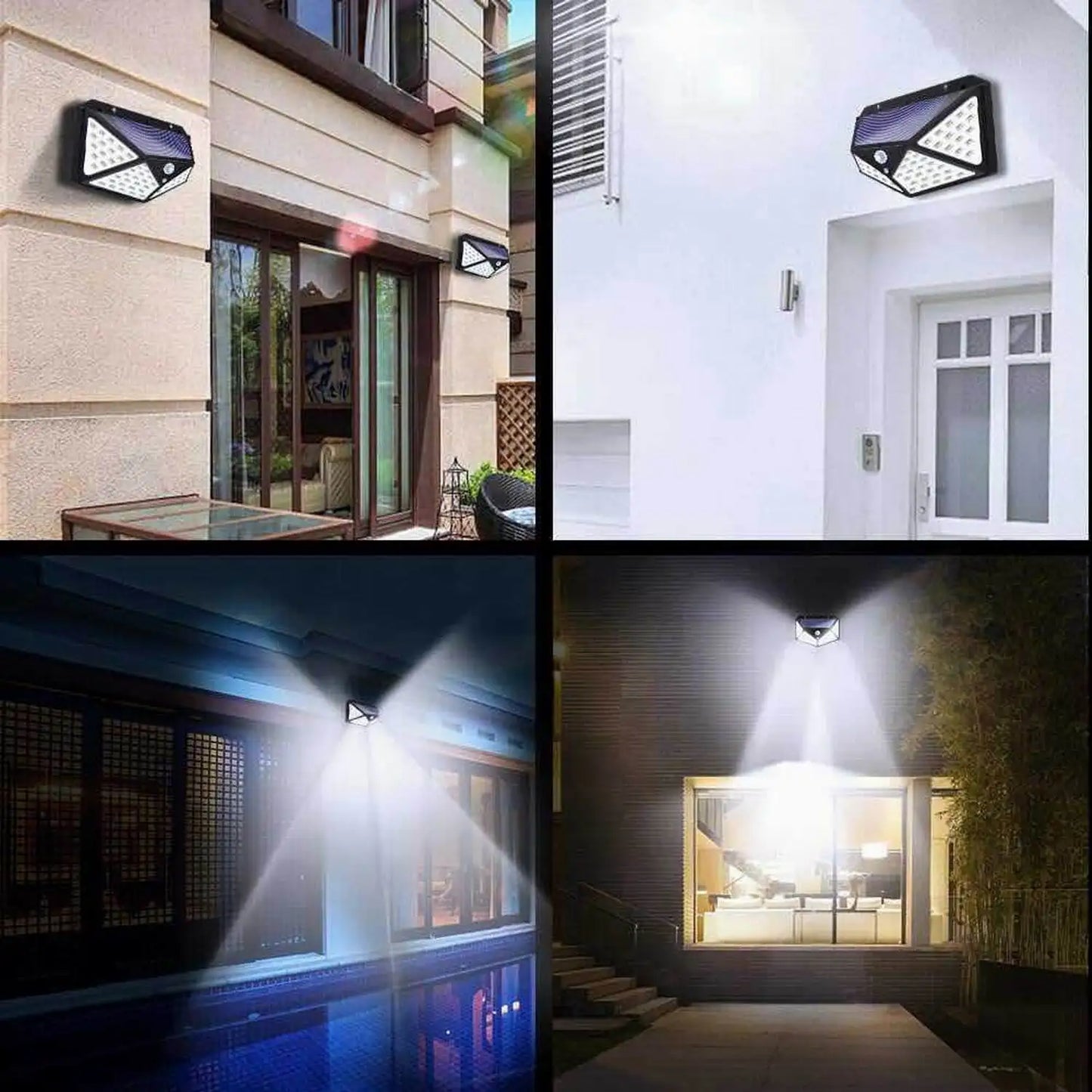 100 LED Outdoor Solar Lamp Outdoor Garden Decoration Solar LED Light Waterproof Sunlight Powered Spotlight with Motion Sensor