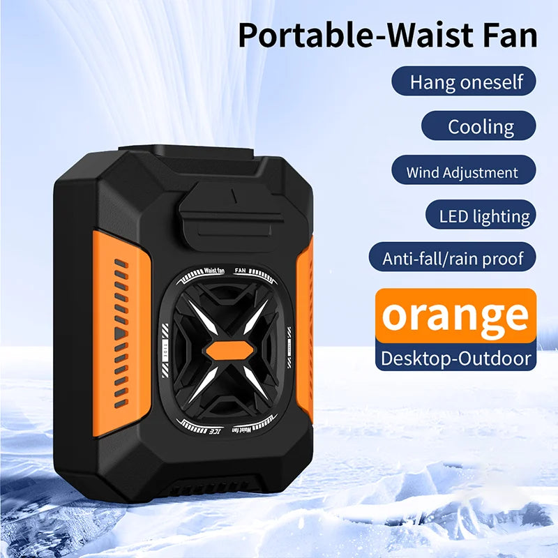 5000Mah Waist Fan Portable Hanging Neck Fan Wearable Shirt Fan With 3 Speed Personal Cool Clip Belt Fan For Outdoor Travel