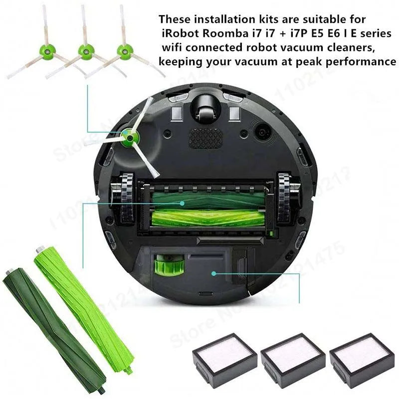 For iRobot Roomba i7 E5 E6 I Series Robot Vacuum Cleaner Replacement Spare Parts Hepa Filter Side Brush Brush Roll Accessories