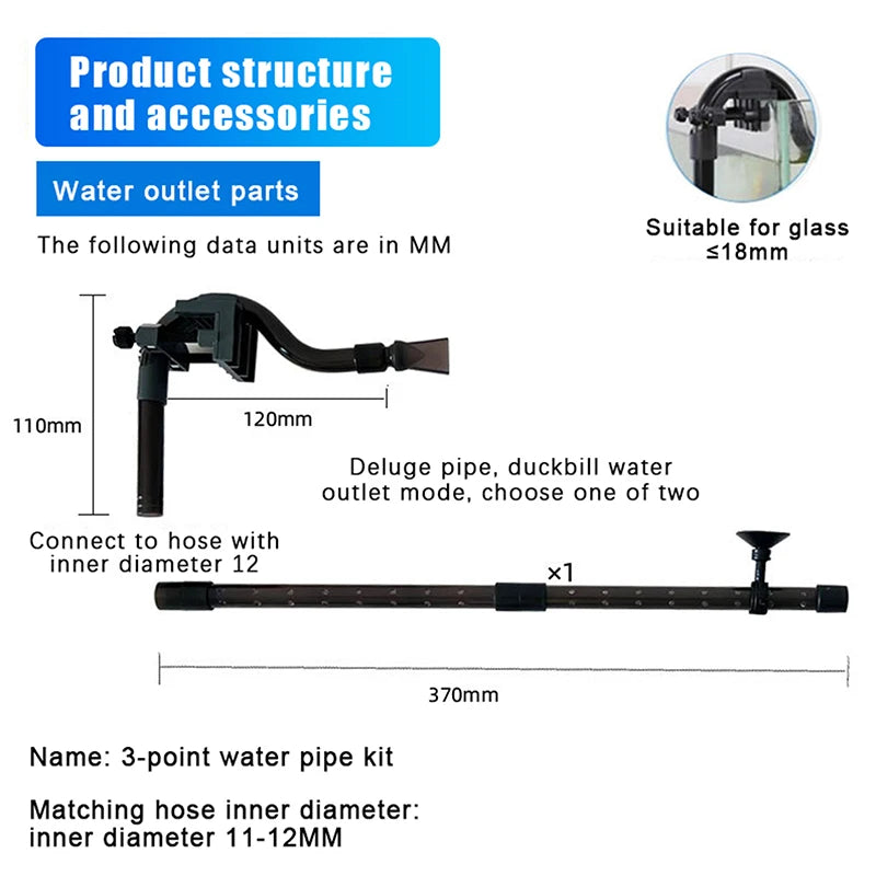 Aquarium Fish Tank Filter Rain Spray Bar Unit Outflow Pipe Inlet Outlet Tube Kit Fish Tank External Canister Filter Accessories
