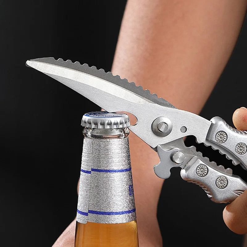 Sharp Kitchen Scissor Chicken Bone Shears Barbecue Steak Meat Vegetable Fish Cleaver Shear Can Open Bottle Chicken Bone Scissors