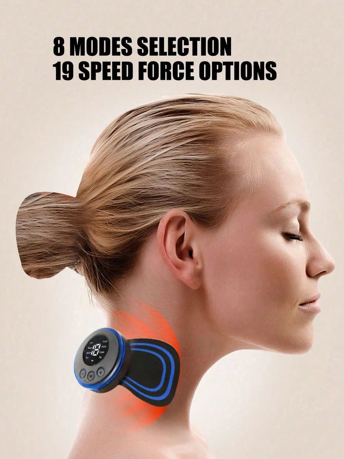 Mini Cervical Spine Patch Remote Control and Portable Massager with Patches for Full Body Massage with Multi-mode Adjustment
