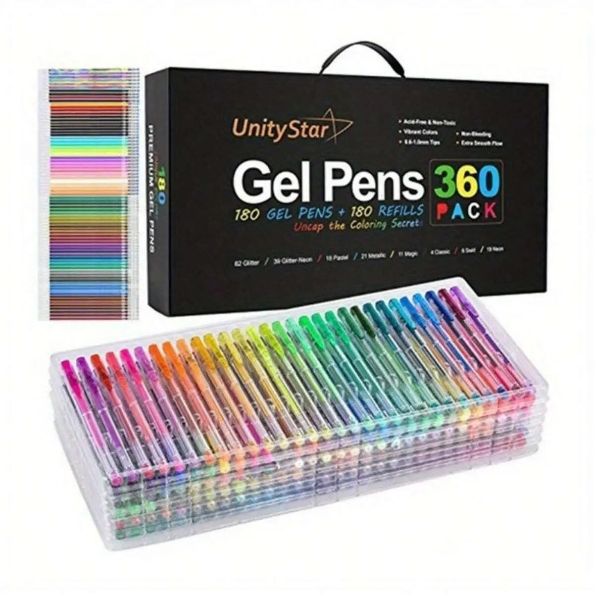 120 pcs. Multi-Color Universal Glitter Gel Refill for Art Creation, Writing and Painting